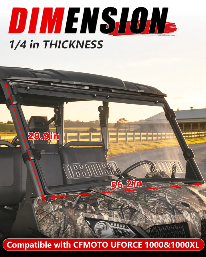 CFMOTO UForce 1000 Vented front windshield dimension