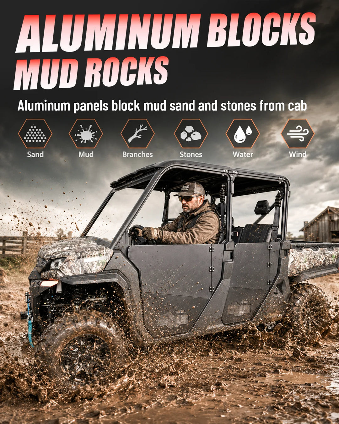 StarknightMT CFMOTO UForce 1000 XL Aluminum Lower Door  Blocks mud rocks