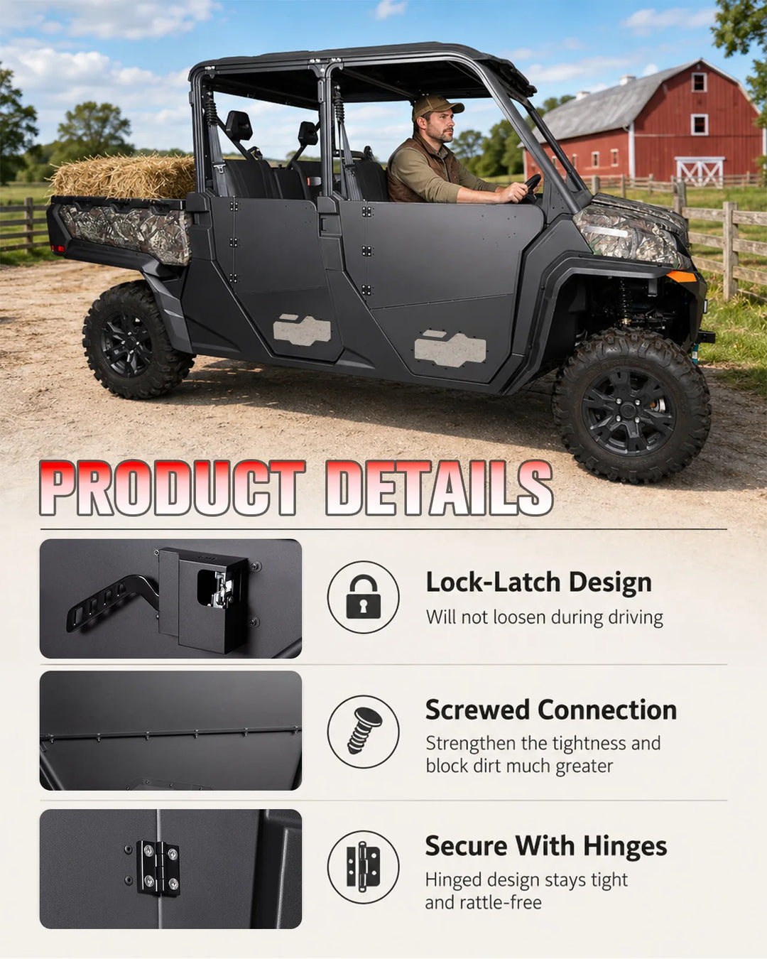 StarknightMT CFMOTO UForce 1000 XL Aluminum Lower Door  Details