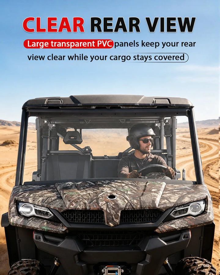 CFMOTO UForce 1000/XL Soft Cargo Bed Cover clear rear view