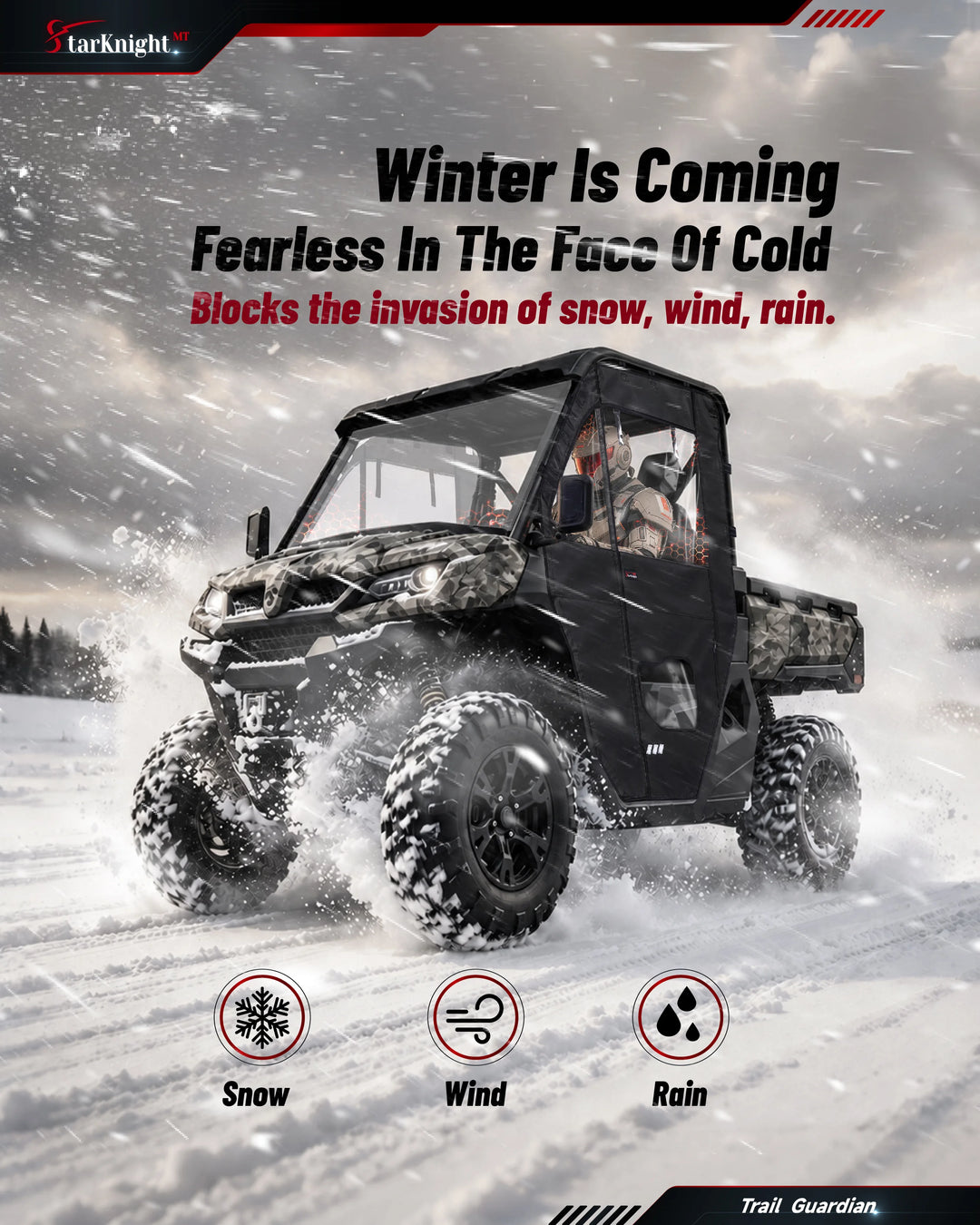 CFMOTO UForce 1000 Soft Upper Doors  Block snow, wind, and rain