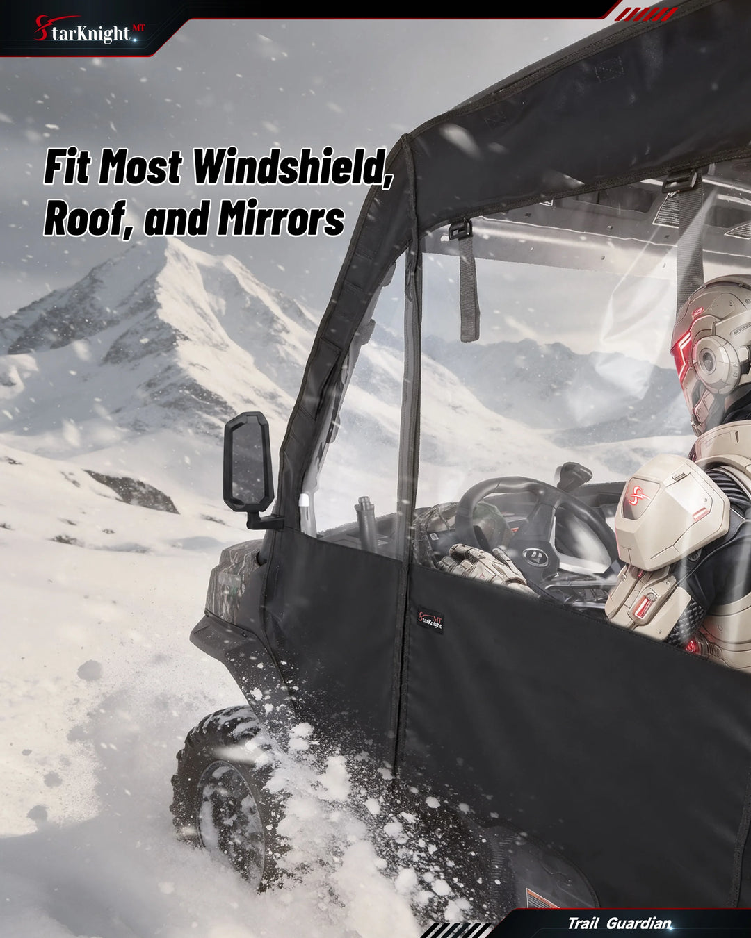 CFMOTO UForce 1000 Soft Upper Doors fit windshield and mirrors