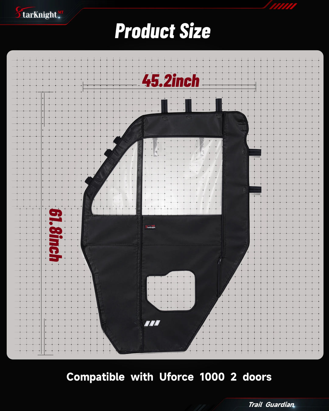 CFMOTO UForce 1000 Soft Upper Doors  size