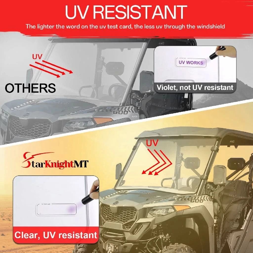 starknightmt uforce 600 full windshield uv resistant