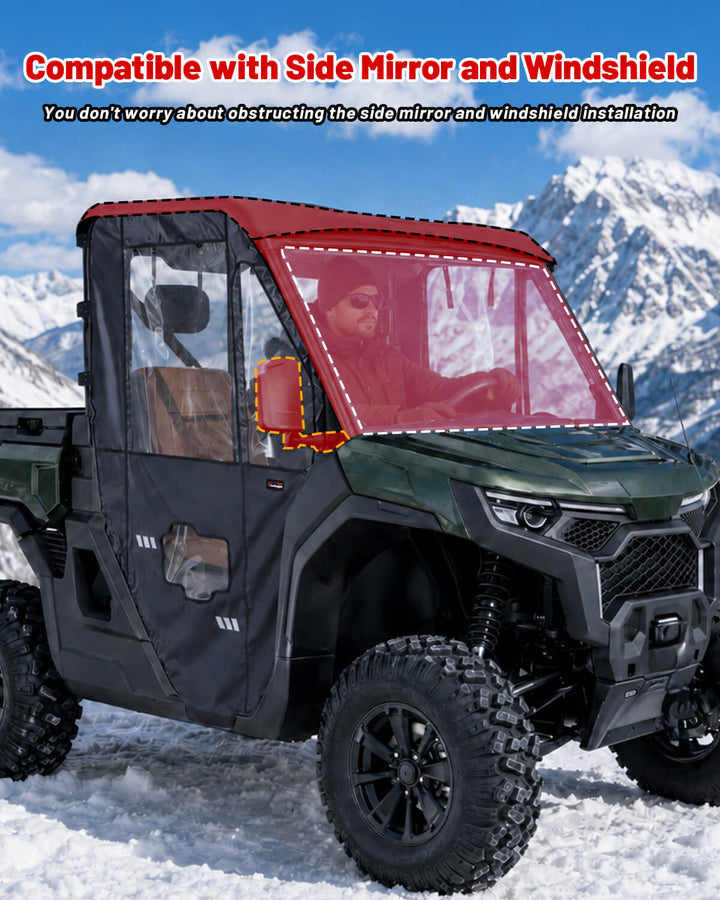 StarknightMT CFMOTO UForce U10 Pro Soft Cab Enclosure  Fit with Side mirror and windshield
