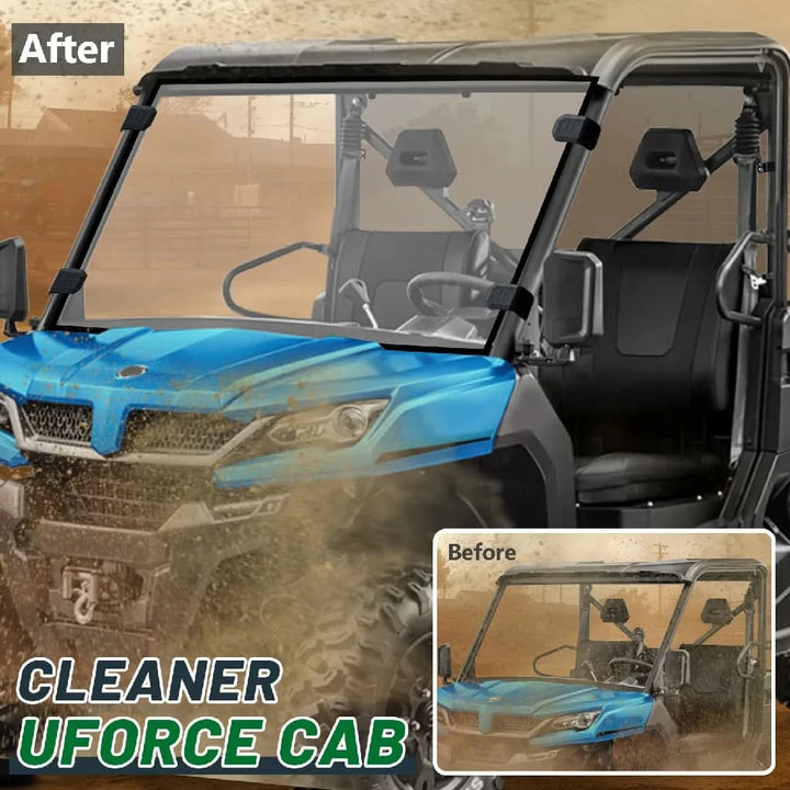 CFMOTO uforce 1000 rear windshield give a cleaner cab