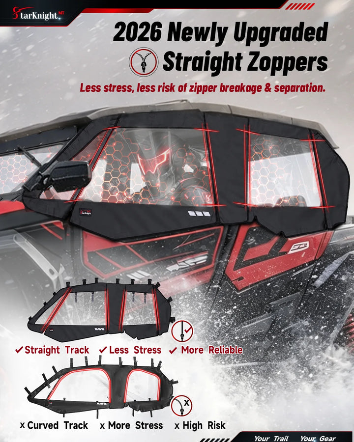 CFMOTO ZForce 950 Sport 4 Soft Cab Enclosure straight zippers
