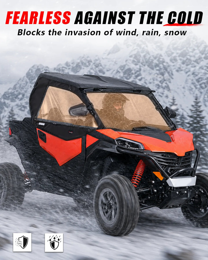 CFMOTO ZForce 950 Sport Soft Cab Enclosure block wind, rain and snow