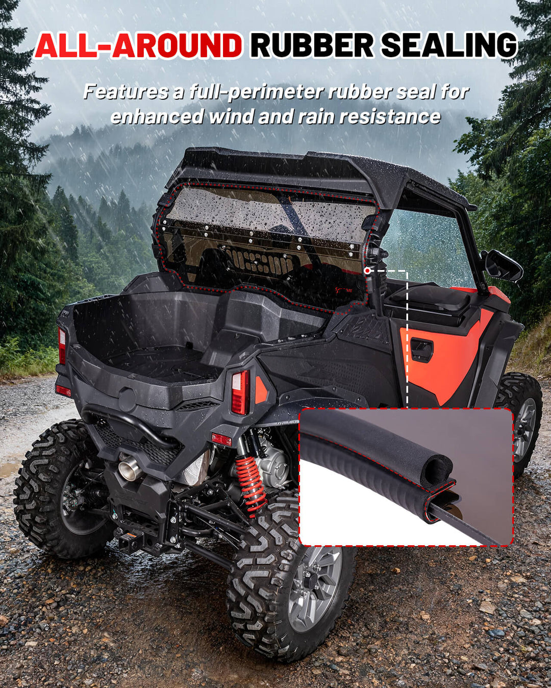 CFMOTO ZForce 950 Sport Vented Rear Windshield Rubber Sealing