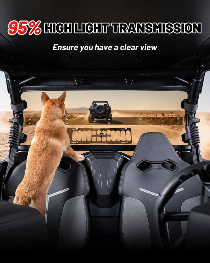 CFMOTO ZForce 950 Sport Vented Rear Windshield Clear View