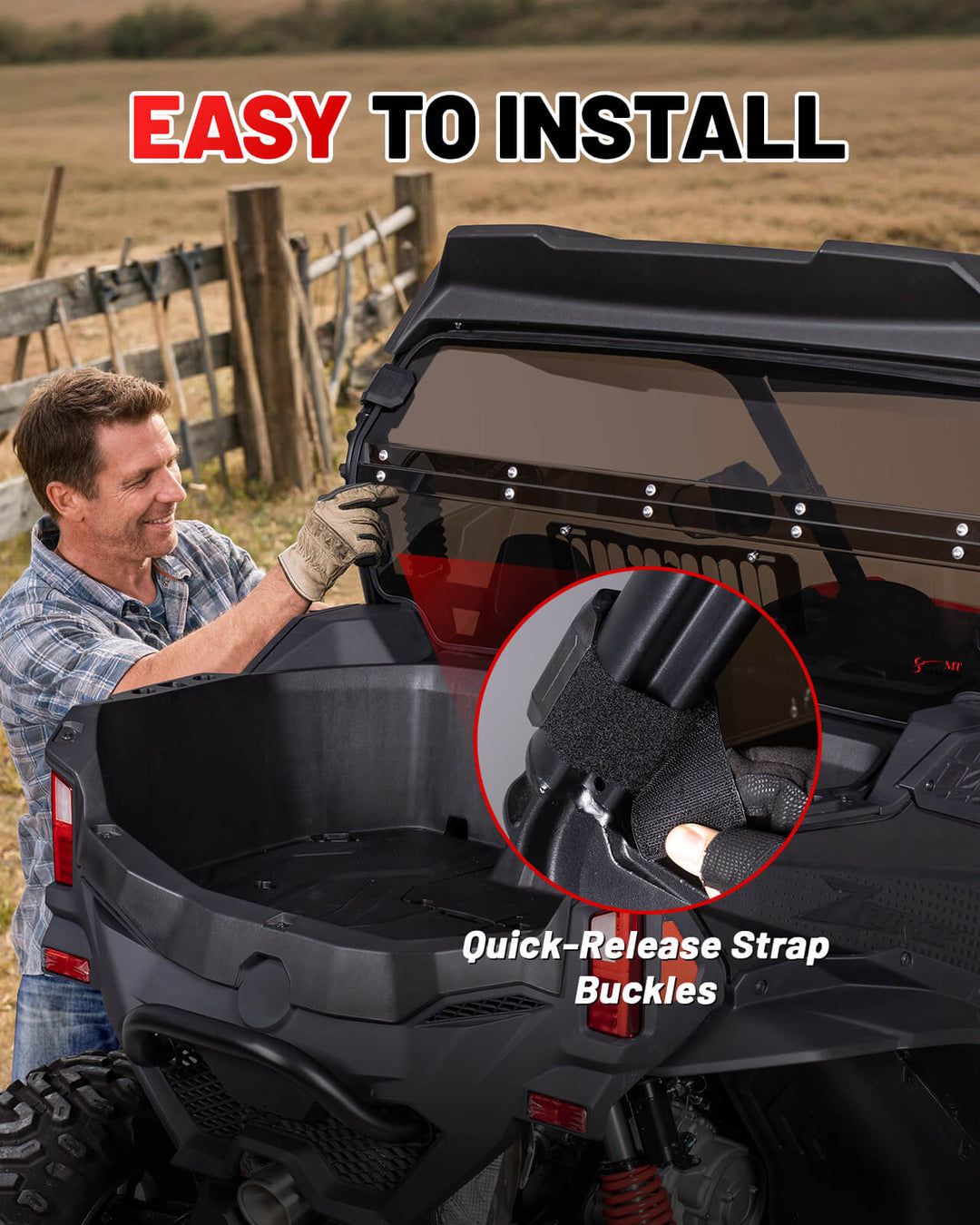 CFMOTO ZForce 950 Sport Vented Rear Windshield Easy to Install