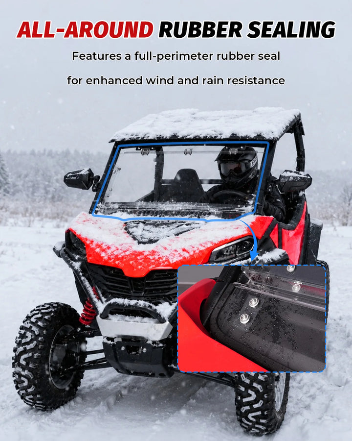 CFMOTO ZForce 950 Sport Flip-UP Windshield with Sliding Vent  rubber sealing