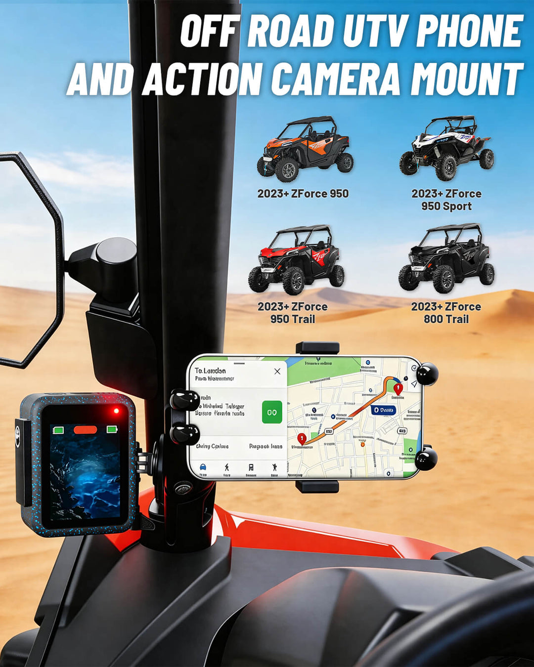 CFMOTO ZForce 950 Sport Phone Holder and action camera mount