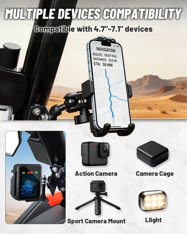 CFMOTO ZForce phone holder multiple devices compatiblity