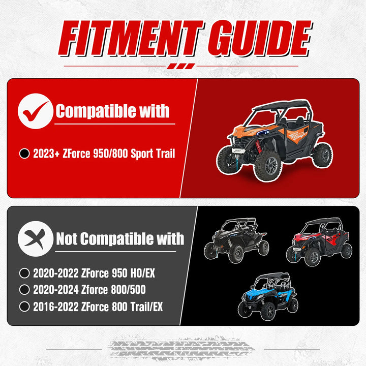 CFMOTO ZForce 950 Front Door Bag fitment