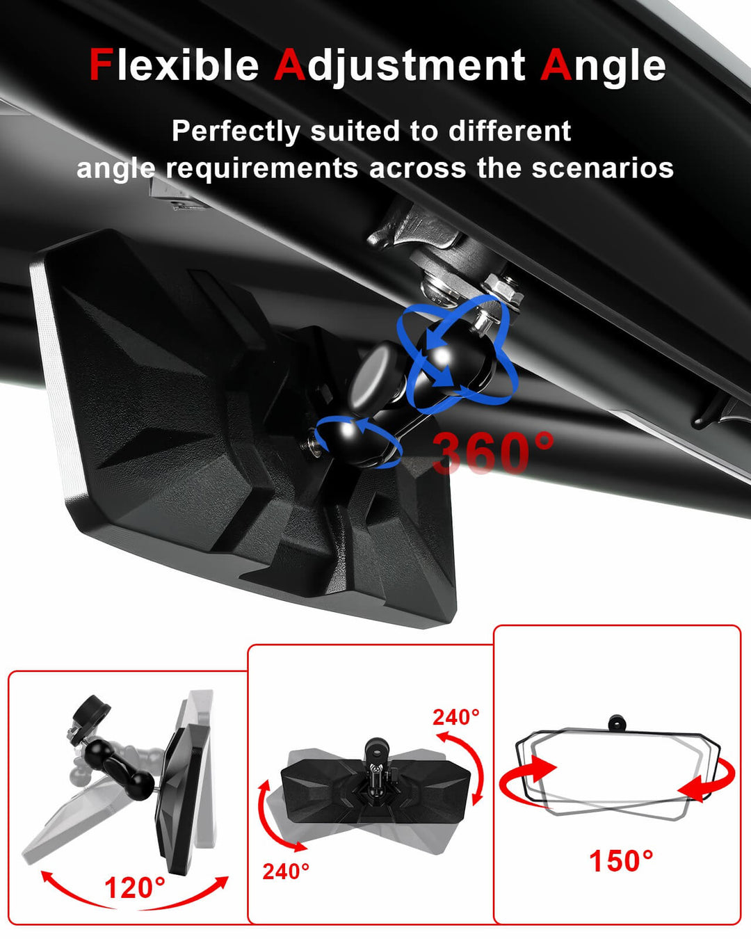 CFMOTO Uforce U10 Pro Center Rear View Mirror Adjustment Angle