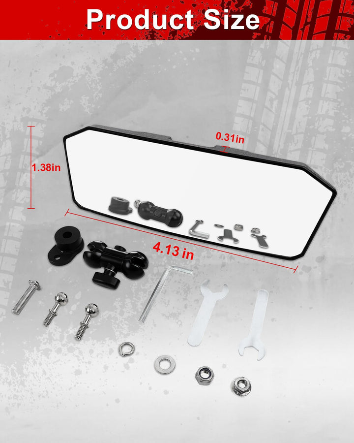 CFMOTO Uforce U10 Pro Center Rear View Mirror Size