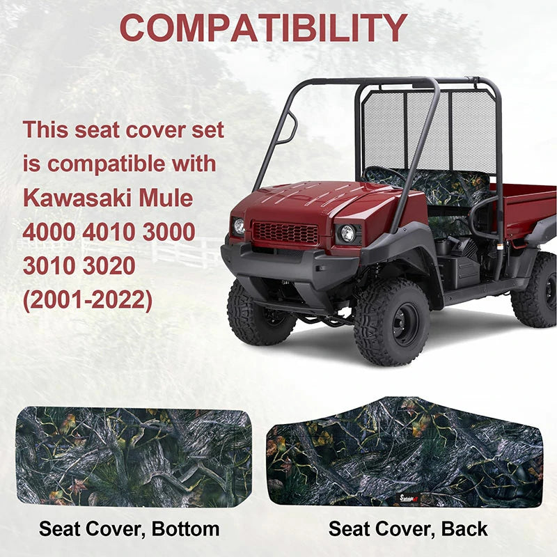 camo seat covers fit kawasaki mle 3000/3010/4010