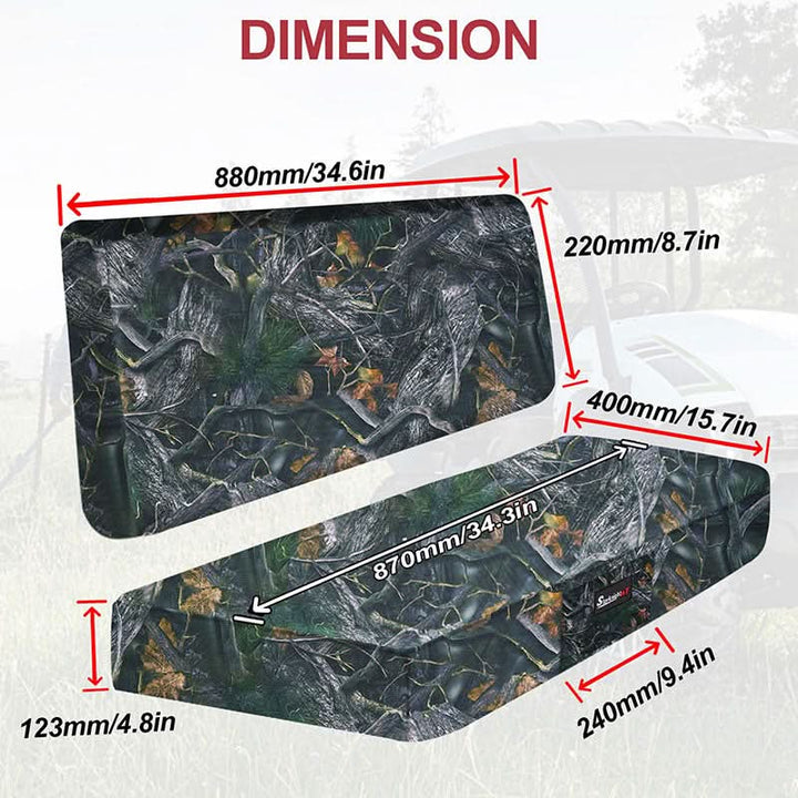 mule 600 camo seat cover dimension 