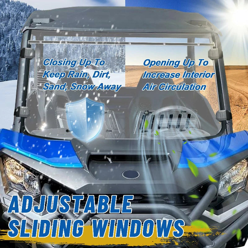 adjustable sliding windows of Can-am commander vented windshield