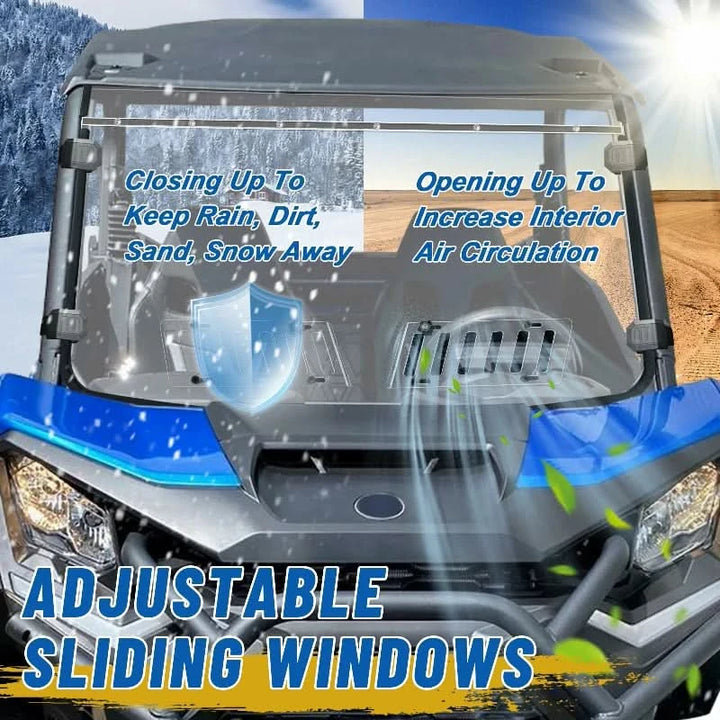 adjustable sliding windows of Can-Am commander vented windshield