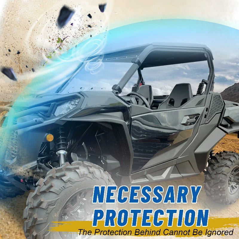 can-am commander vented full windshield give necessary protection