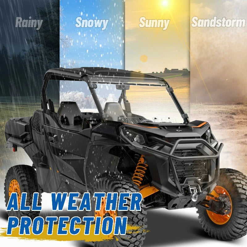 all weather protection of Can-am commander vented front windshield