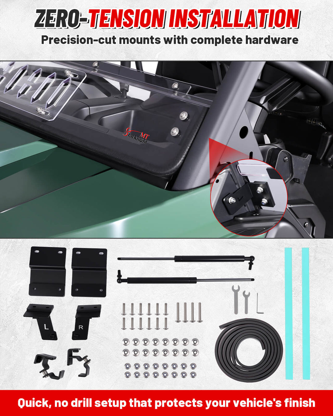 Can-Am Defender Flip-Up Windshield with Adjustable Vent Easy installation