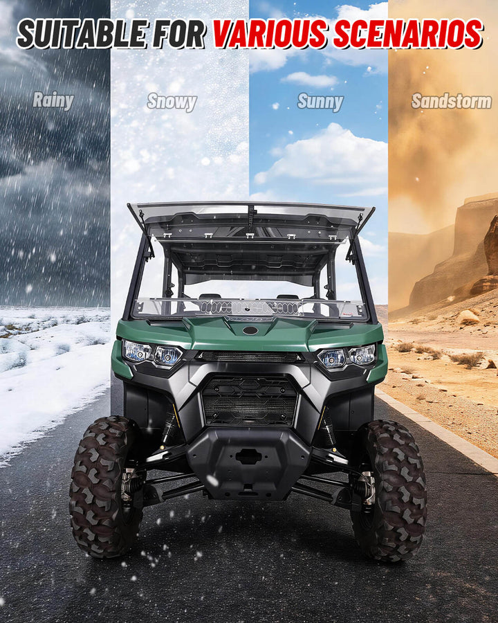 Can-Am Defender Flip-Up Windshield with Adjustable Vent Suitable all weather