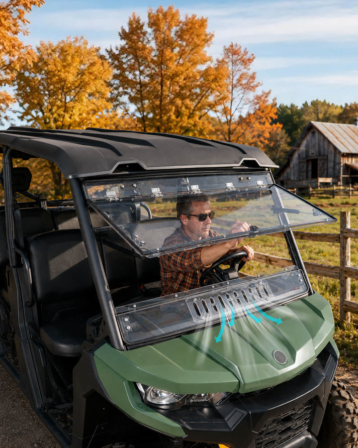Can-Am Defender Flip-Up Windshield with Adjustable Vent 