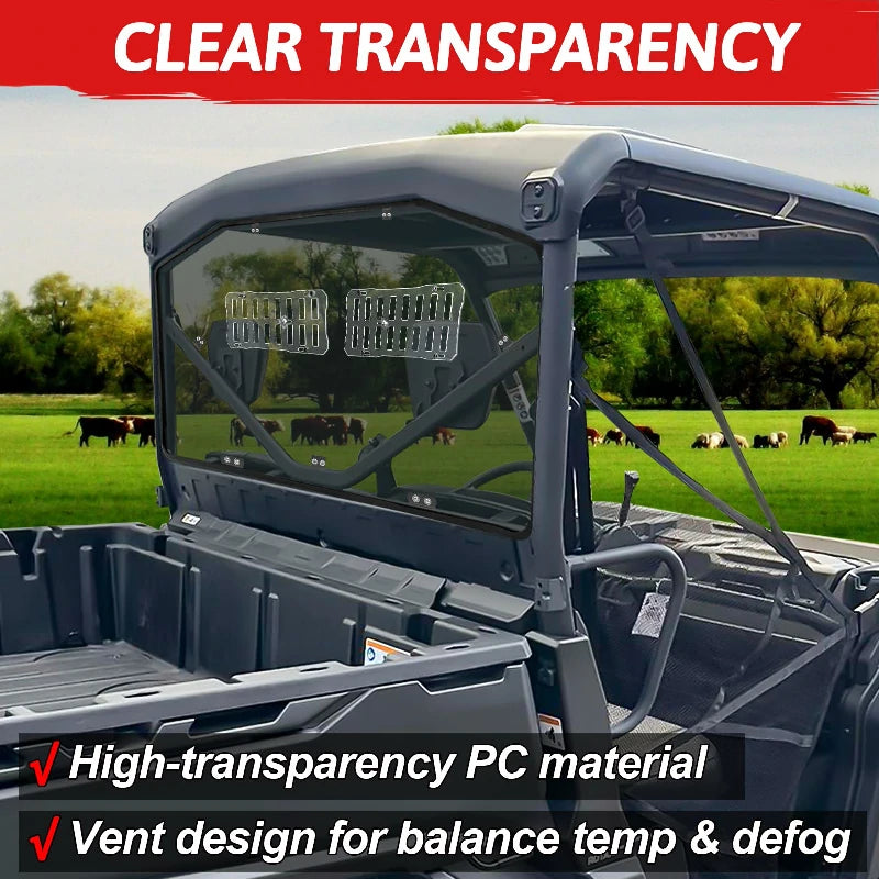 clear transparency of defender HD10 rear vent windshiield