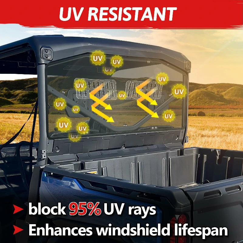 can-am defender dps rear window black 95% UV rays
