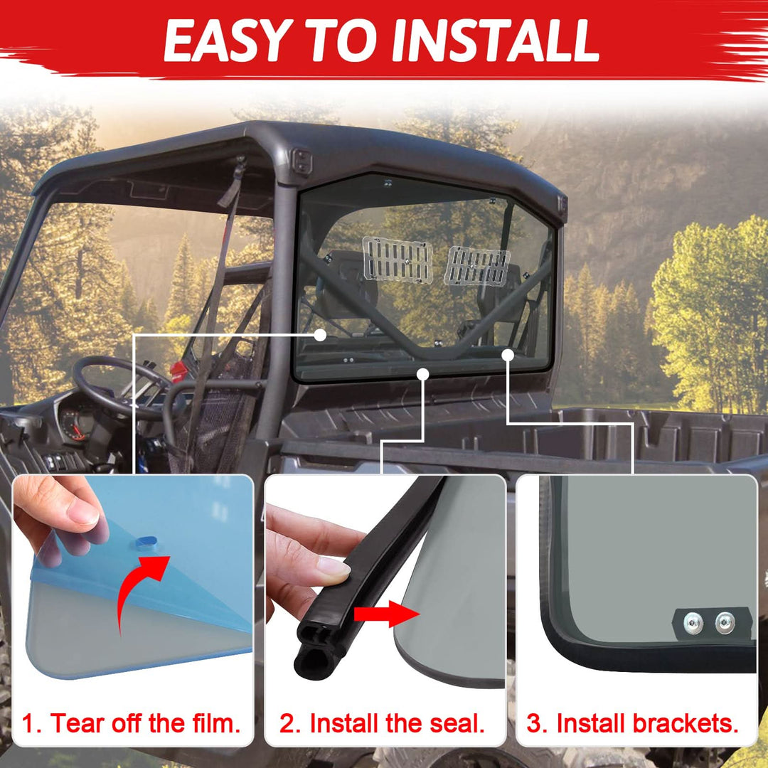 Can-Am defender rear windshield installation steps