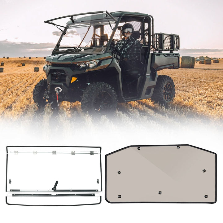 StarknightMT Can-Am Defender HD5/8/10/Max Flip Front &amp; Tint Rear Windshield