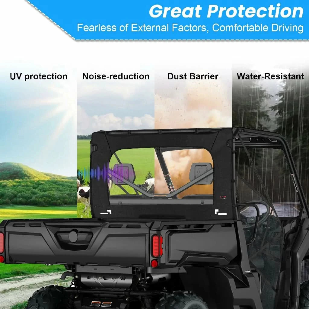 Can-Am Defender HD Soft Rear Window with Zipper