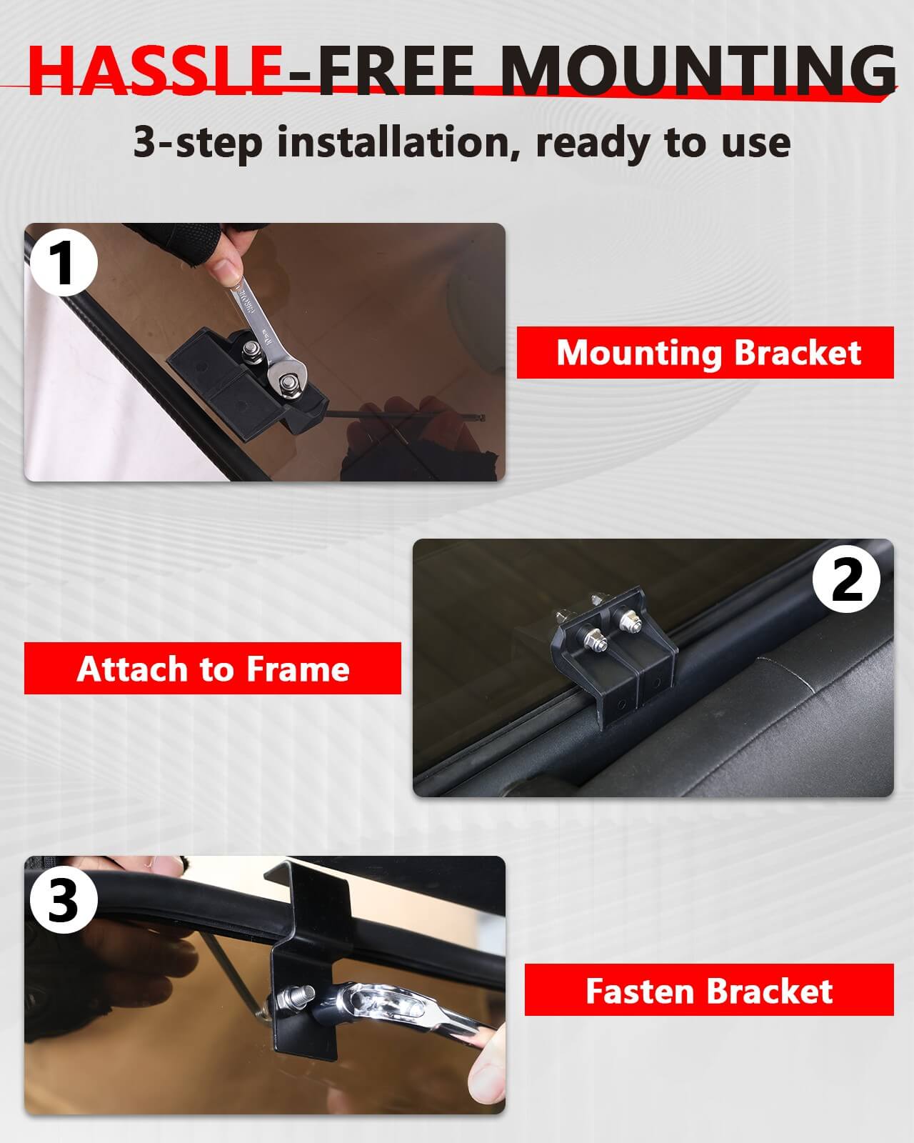 Can-Am Defender Tinted Rear Windshield  Installation Step