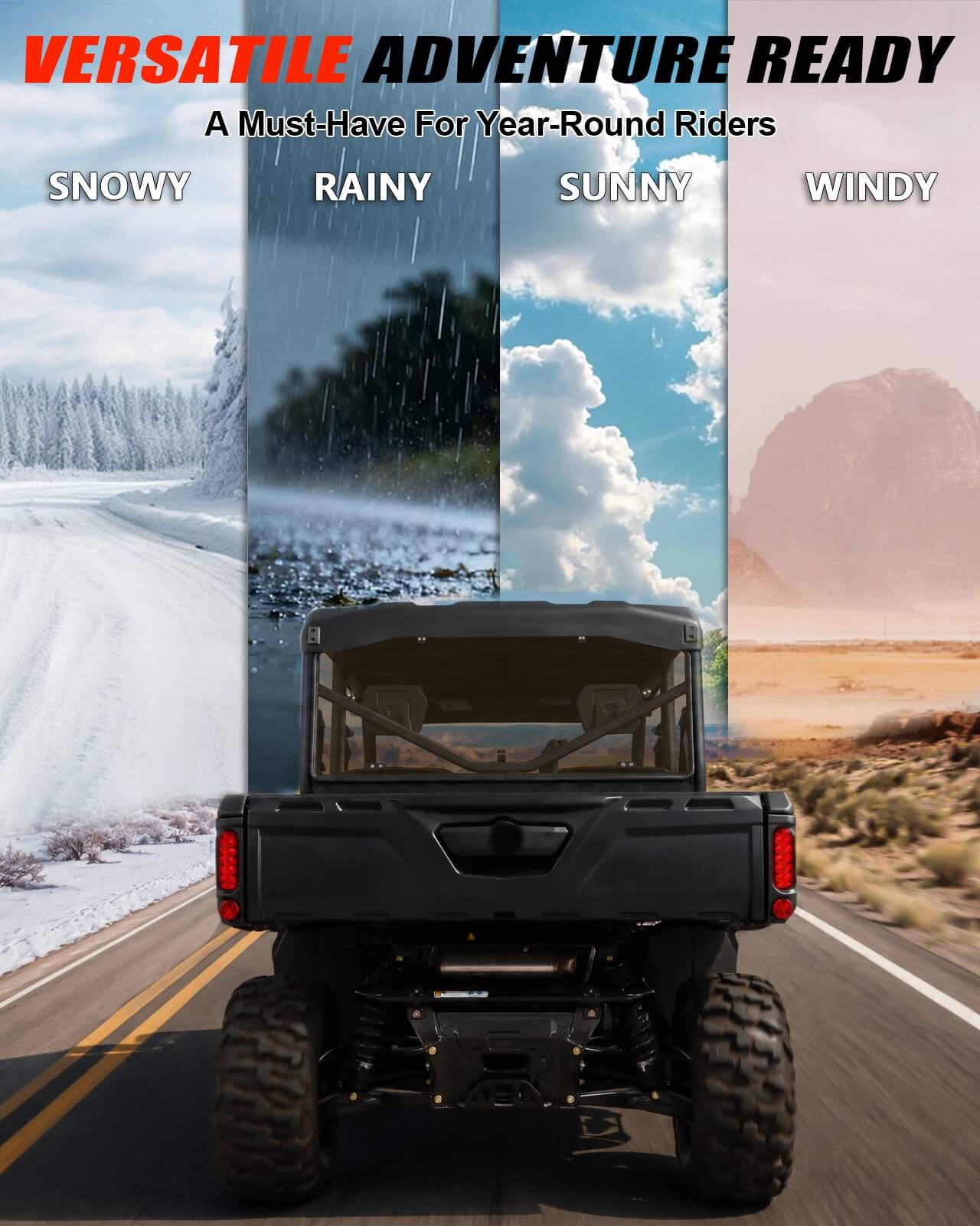 Can-Am Defender Tinted Rear Windshield  For Year-round riders