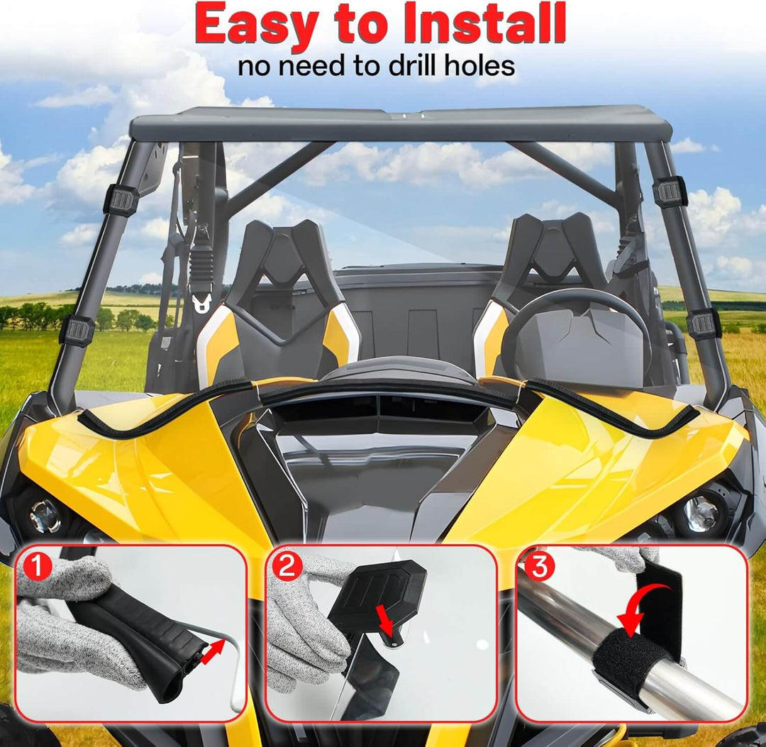 Can-Am Maverick 1000R Scratch-Resistant Front Windshield easy to install
