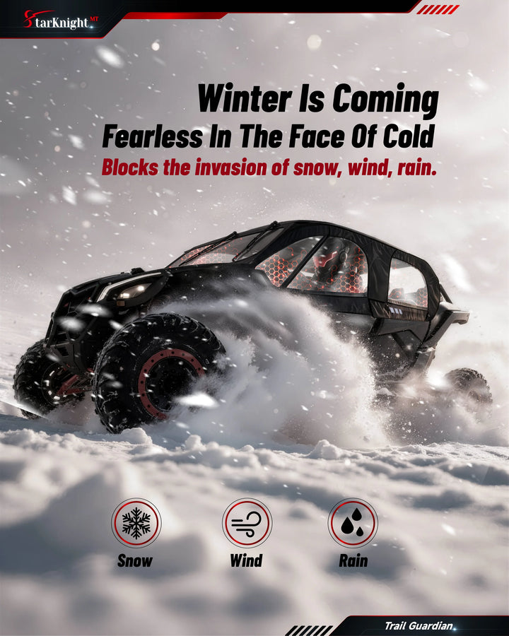 Can-Am Maverick X3 Max Upgraded Soft Upper Doors block snow, wind, rain