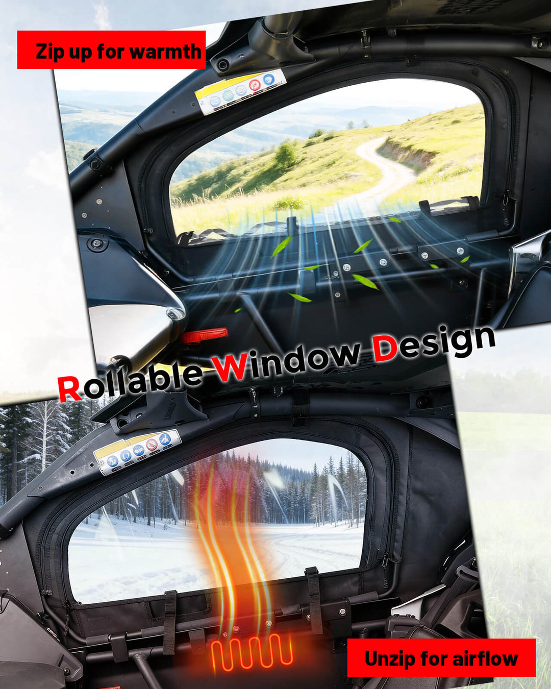 Rollable Window design of Can-Am x3 upper door