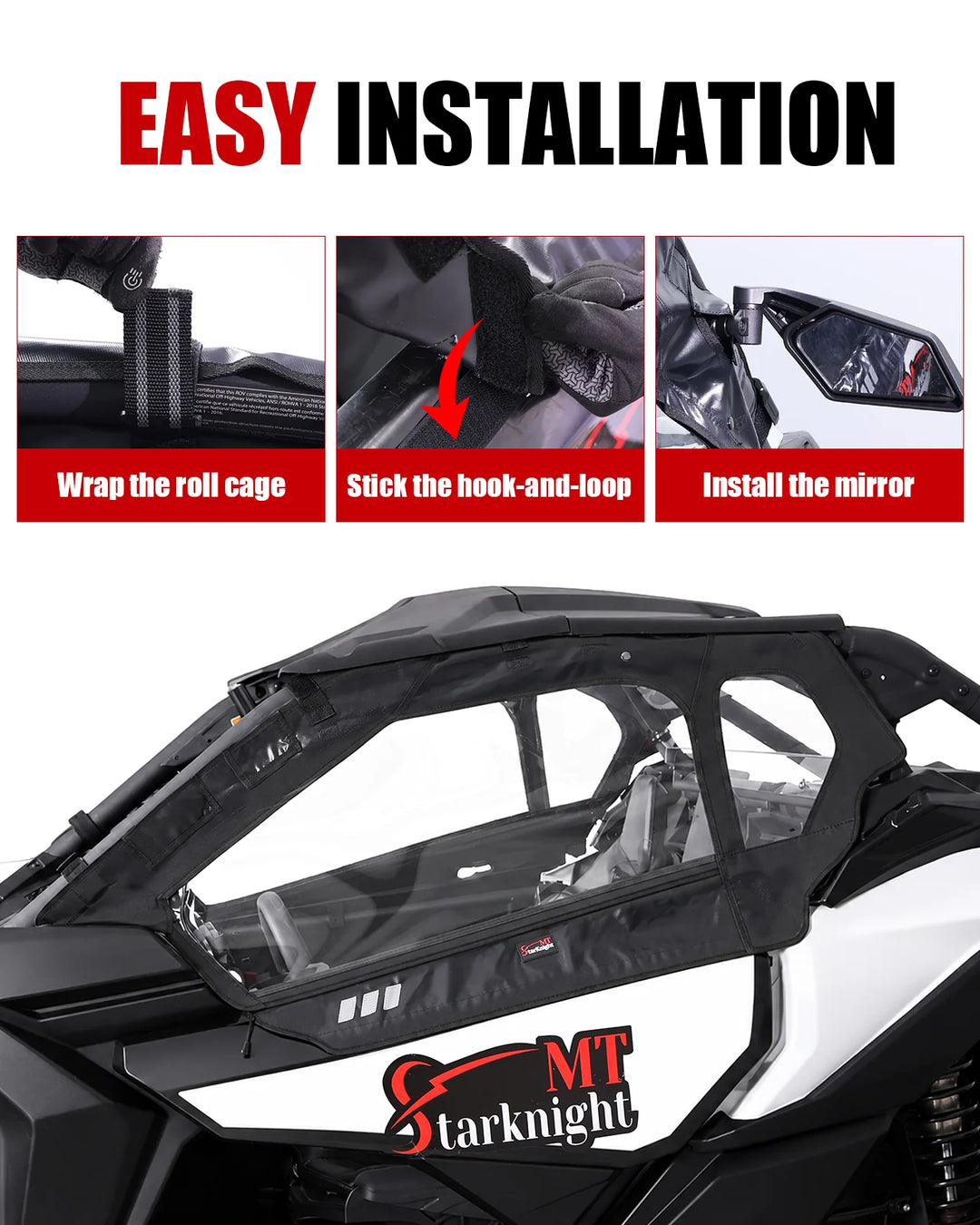 Can-Am Maverick X3 Soft Cab Enclosure with Upgraded Straight Zipper easy installation