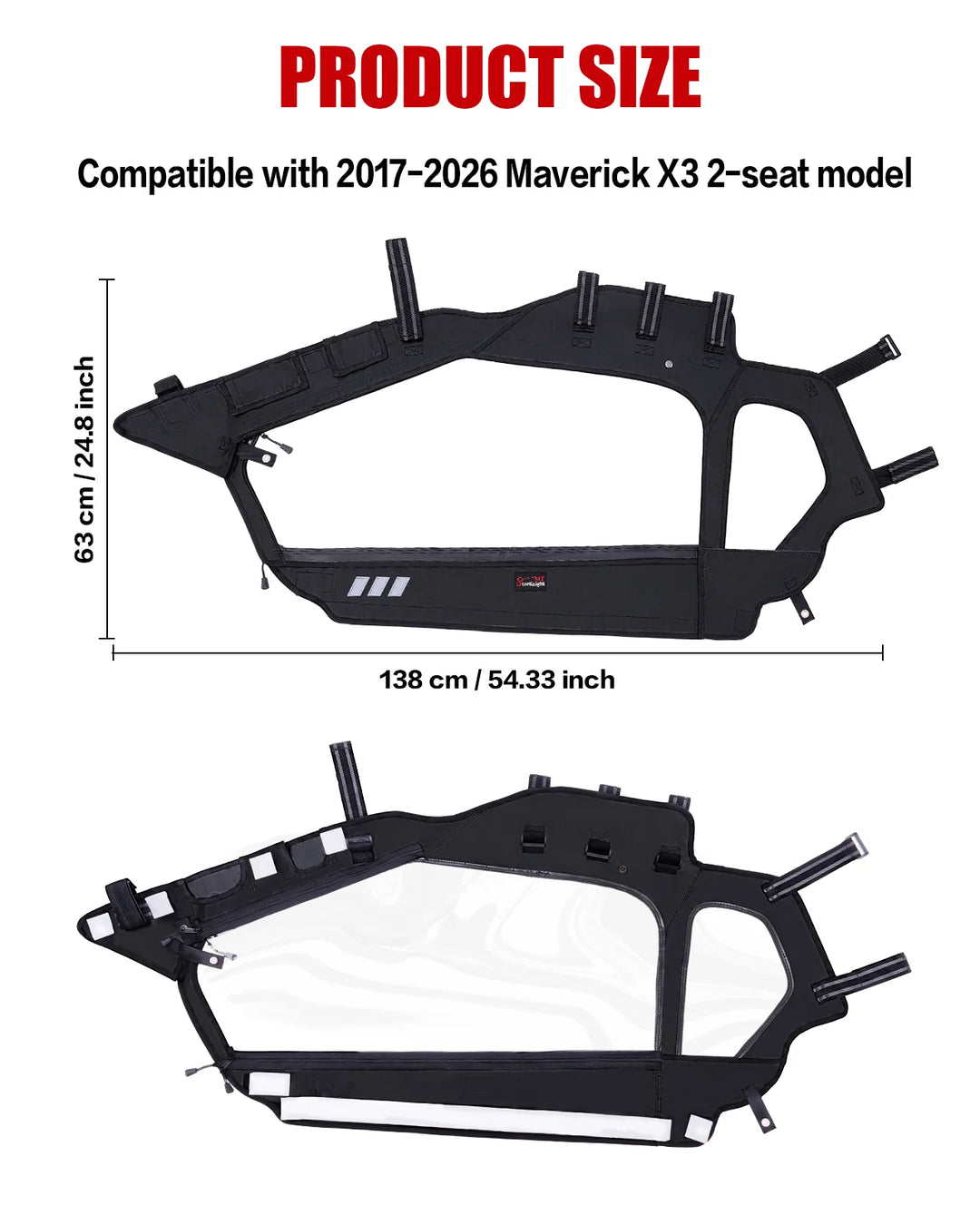 Can-Am Maverick X3 Soft Cab Enclosure with Upgraded Straight Zipper size