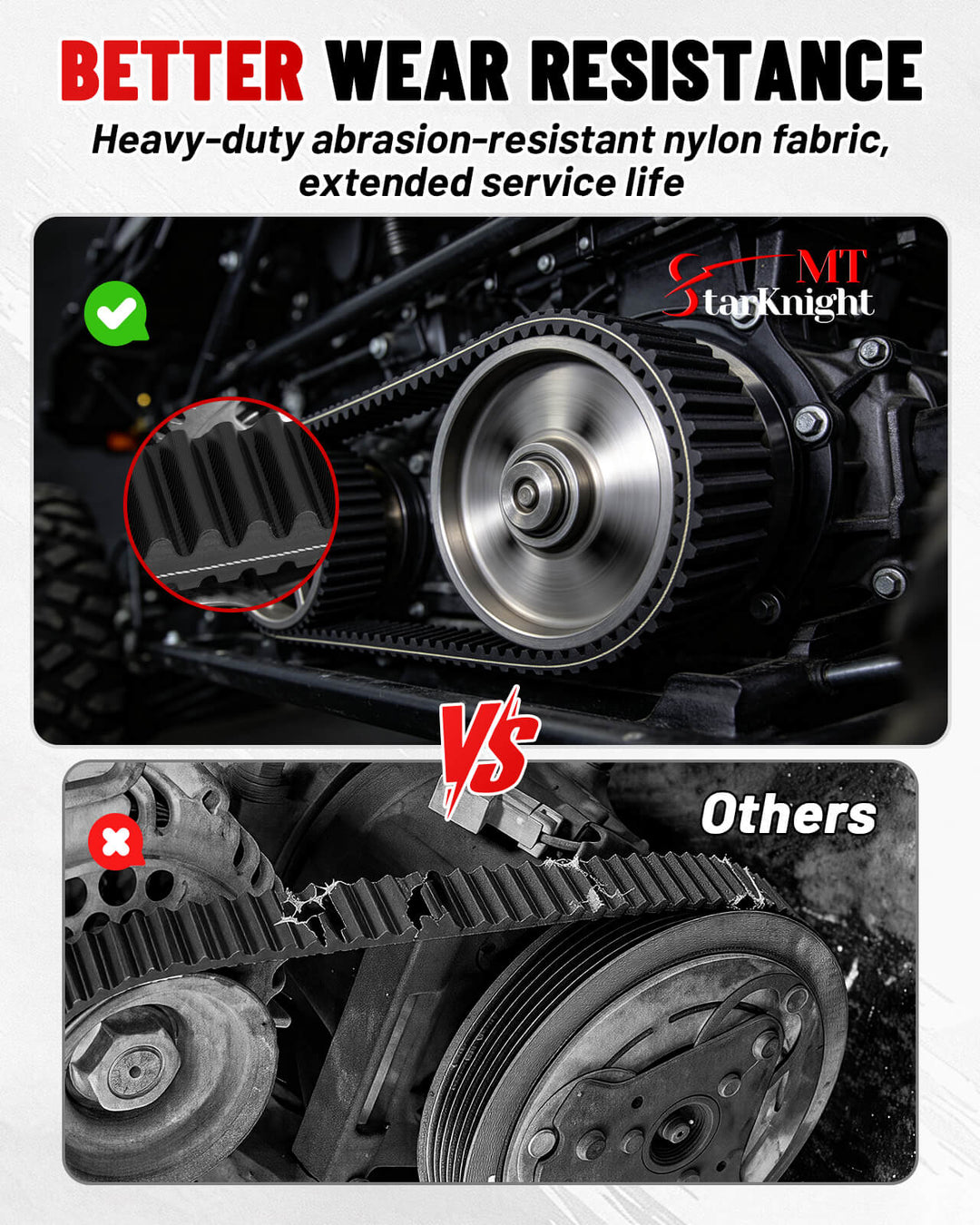 StarknightMT Can-Am Maverick X3 Drive Belt Wear Resistance