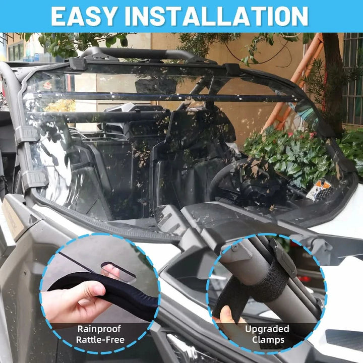 easy installation of Can-Am x3 full windshield