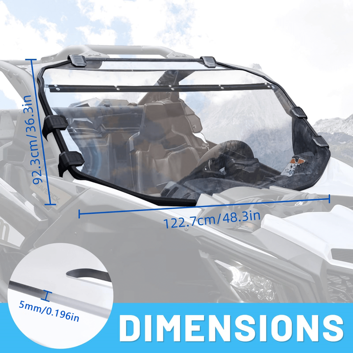 StarknightMT x3 full windshield dimension