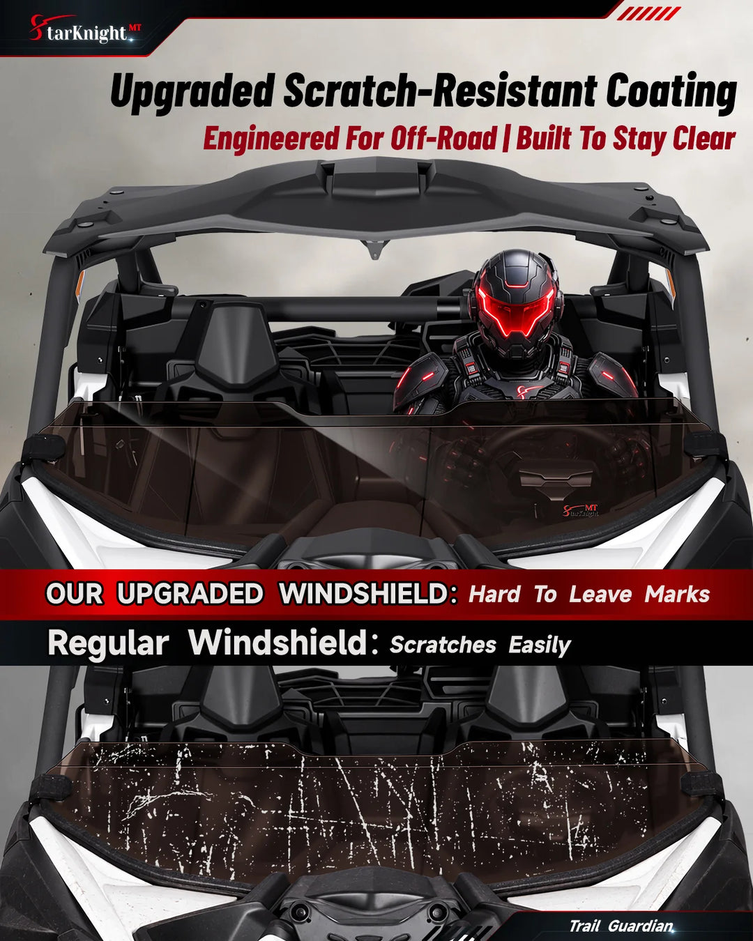 Can-Am Maverick X3/Max Tinted Half Windshield scratch-reisistant