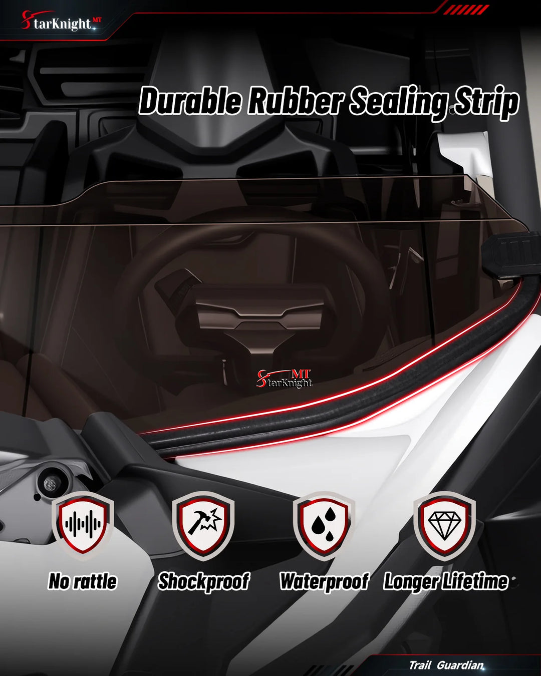 Can-Am Maverick X3/Max Tinted Half Windshield rubber sealing