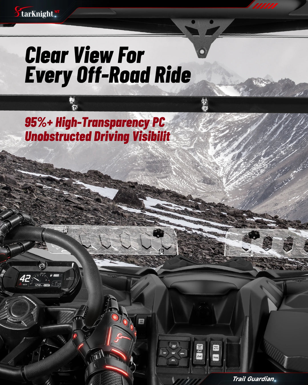 Can-Am Maverick X3/Max Vented Windshield clear view