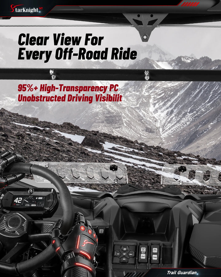 Can-Am Maverick X3/Max Vented Windshield clear view