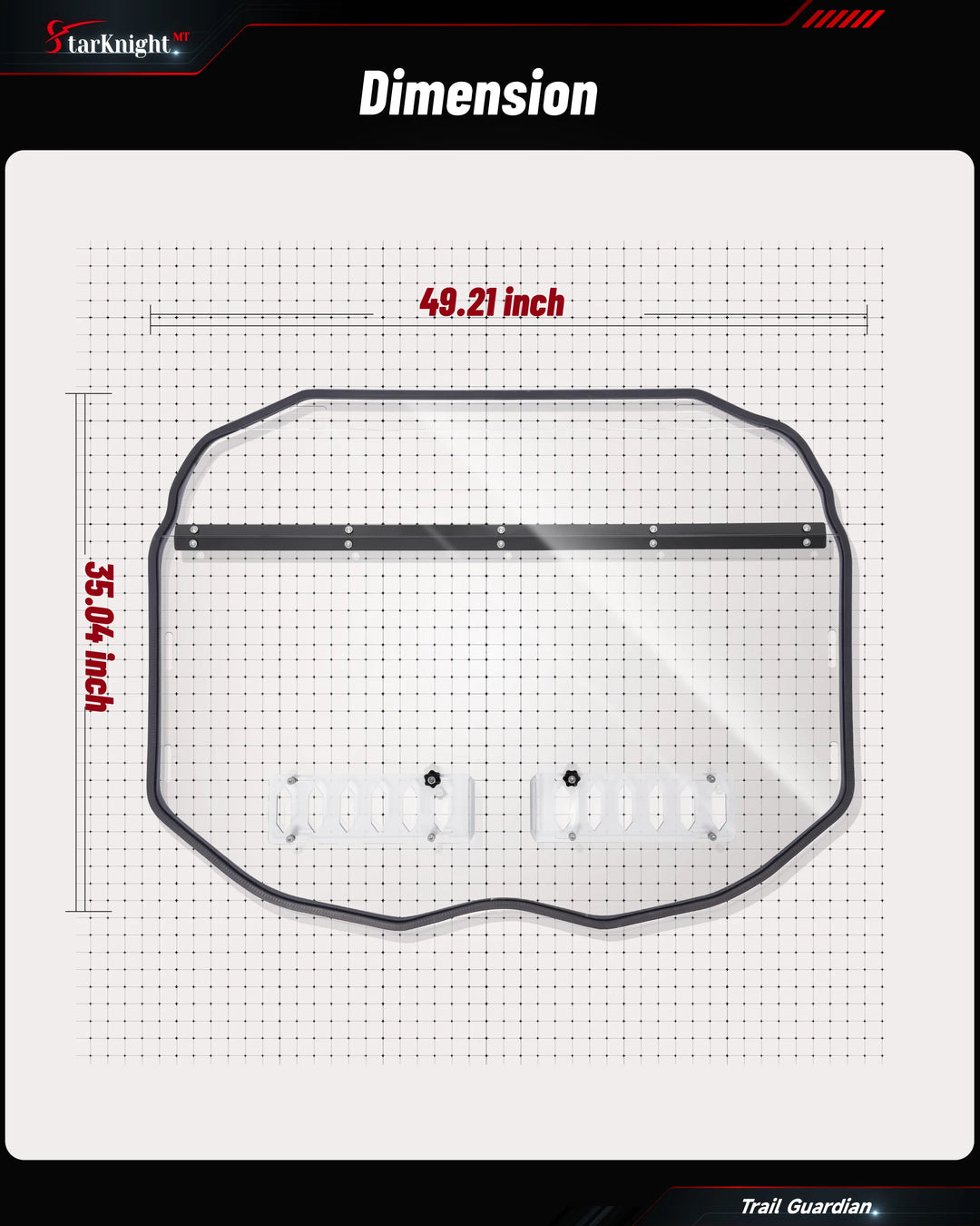 Can-Am Maverick X3/Max Vented Windshield dimension